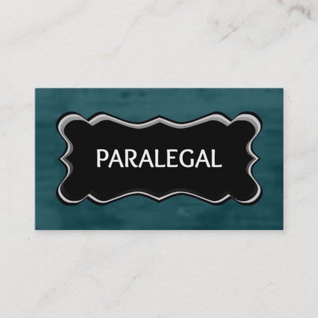 Paralegal Elegant Name Plate Business Card (Front)