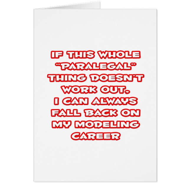 Paralegal Humour ... Modelling Career (Front)