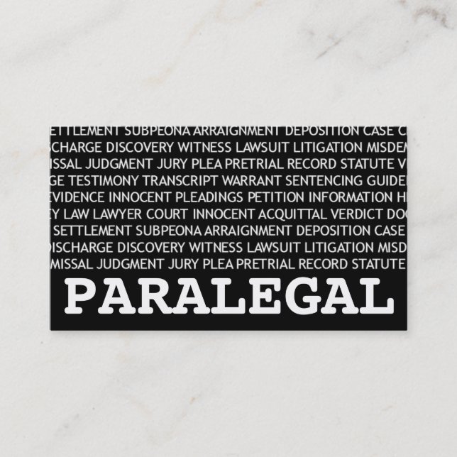 Paralegal Legal Terminology Business Card (Front)