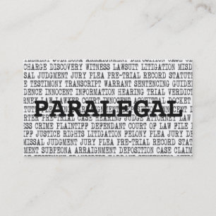 Paralegal Legal Words Business Card