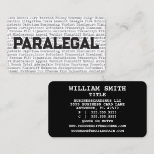 Paralegal Legal Words Business Card
