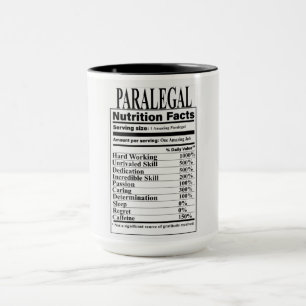 Paralegal Nutrition Facts Mug