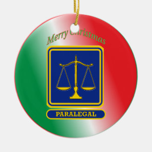 Paralegal Shield Ceramic Tree Decoration