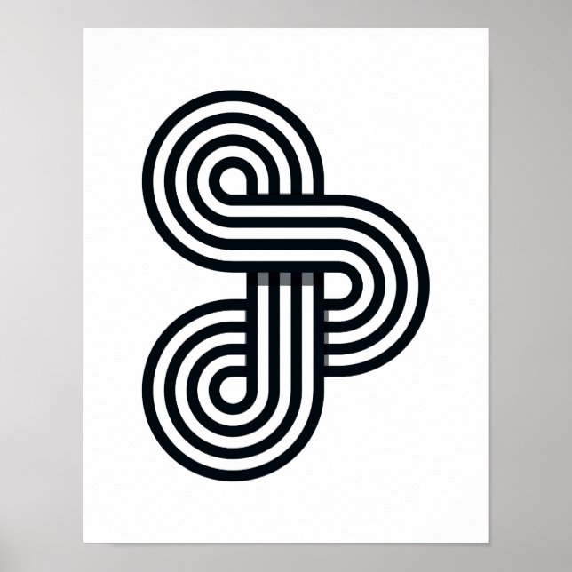 Parallel Lines Art Print - Black and White Line (Front)