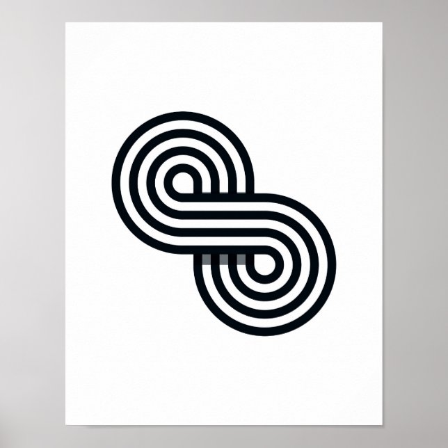Parallel Lines Art Print - Black and White Line (Front)