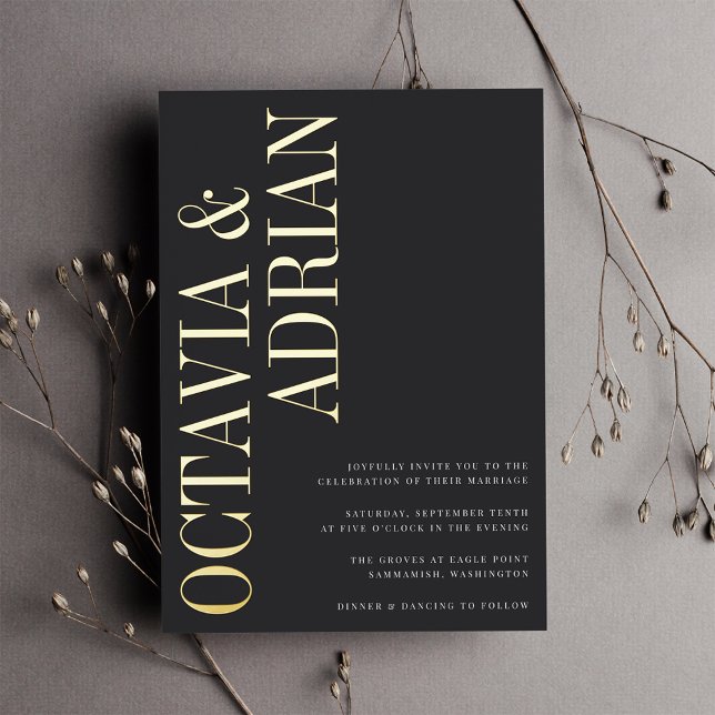 Parallel | Modern Black & Gold Typography Wedding (Creator Uploaded)