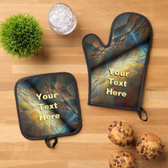 Parallel Planes Oven Mitt & Pot Holder Set (Top Down)