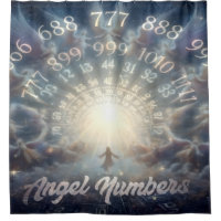 Parallel Realms Angel Numbers Shower Curtain