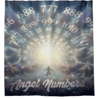 Parallel Realms Angel Numbers Shower Curtain