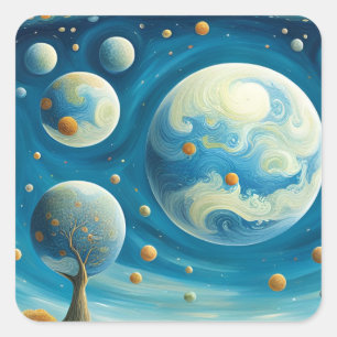 Parallel universes square sticker