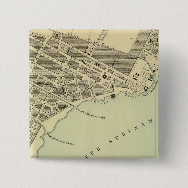 Paramaribo Surinam 15 Cm Square Badge (Front)