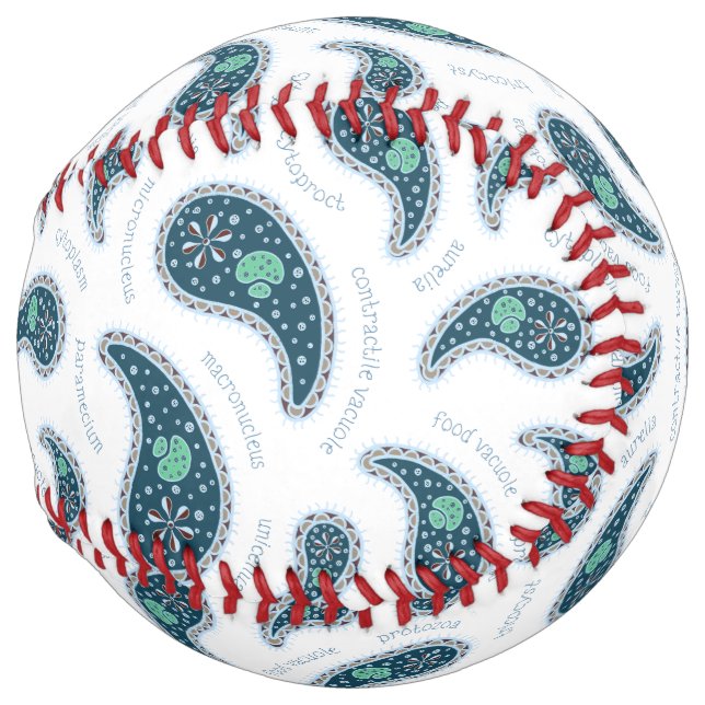 Paramecia Paisley Biology Nerd Sports Fan  Softball (Back Left)