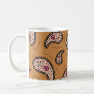 Paramecia Paisley Biology Science Latte Brown Coffee Mug
