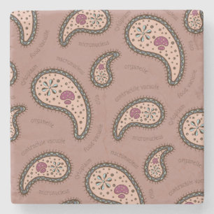 Paramecia Paisley Biology Science Mocha Stone Coaster