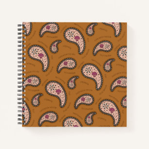 Paramecia Paisley Customisable Biology Brown Notebook