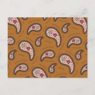 Paramecia Paisley Customisable Biology Brown Postcard