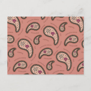 Paramecia Paisley Customisable Biology Mauve Pink Postcard
