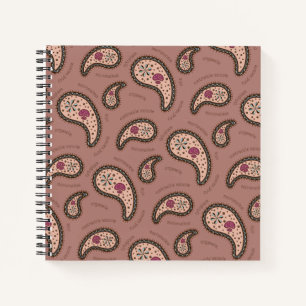 Paramecia Paisley Customisable Biology Mocha Brown Notebook