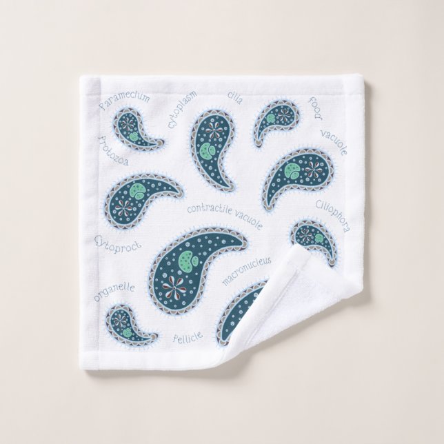 Paramecia Paisley Protozoan Biology Cute Science Wash Cloth (Wash Cloth)
