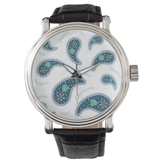 Paramecia Paisley Protozoan Biology Science Watch (Front)