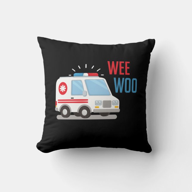 Paramedic Ambulance Car wee woo Hospital EMT Cushion (Front)