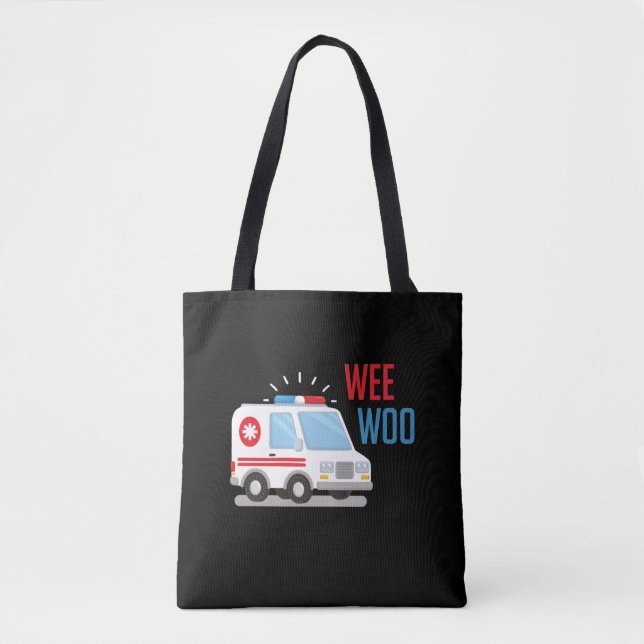 Paramedic Ambulance Car wee woo Hospital EMT Tote Bag (Front)