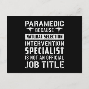Paramedic Because Natural Selection Ambulance EMS Postcard