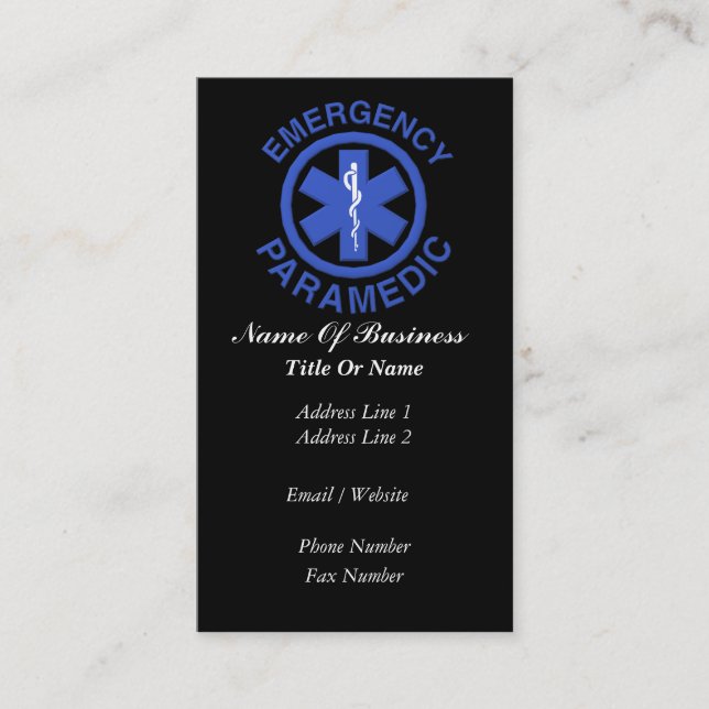 Paramedic Business Card (Front)