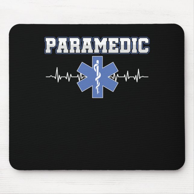 Paramedic Caduceus Heartbeat EMT EMS Doctor Nurse  Mouse Mat (Front)