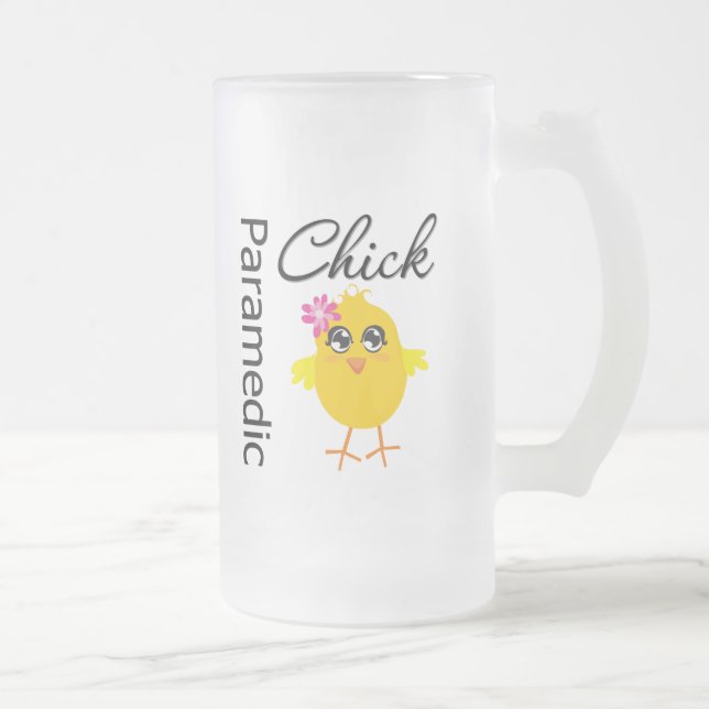 Paramedic Chick Frosted Glass Beer Mug (Right)