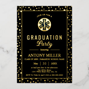 Paramedic Class Of 2026 gold confetti graduation