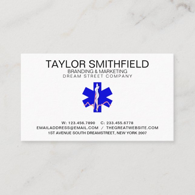 Paramedic Cross Professional Business Card (Front)