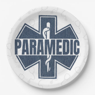 Paramedic Denim texture Paper Plate