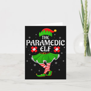 Paramedic Elf Christmas Family Girls Women Elf Squ Card