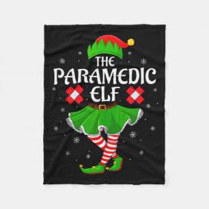 Paramedic Elf Christmas Family Girls Women Elf Squ Fleece Blanket