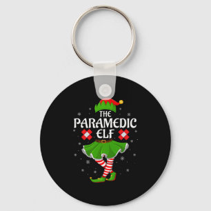 Paramedic Elf Christmas Family Girls Women Elf Squ Key Ring