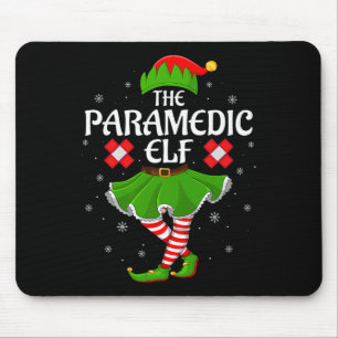 Paramedic Elf Christmas Family Girls Women Elf Squ Mouse Mat
