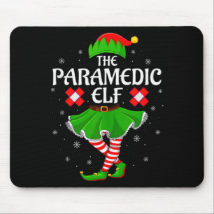 Paramedic Elf Christmas Family Girls Women Elf Squ Mouse Mat