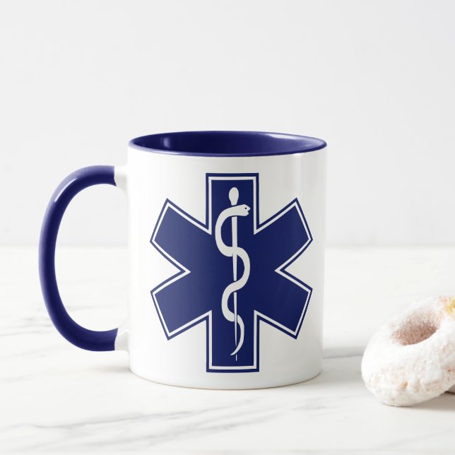 Paramedic EMT EMS Cross w/ Custom Colours Mug (With Donut)