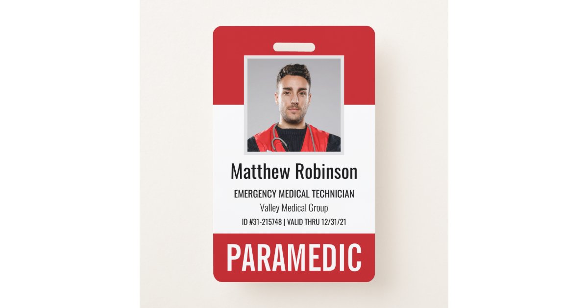 paramedic-first-responder-photo-id-security-id-badge-zazzle-co-uk