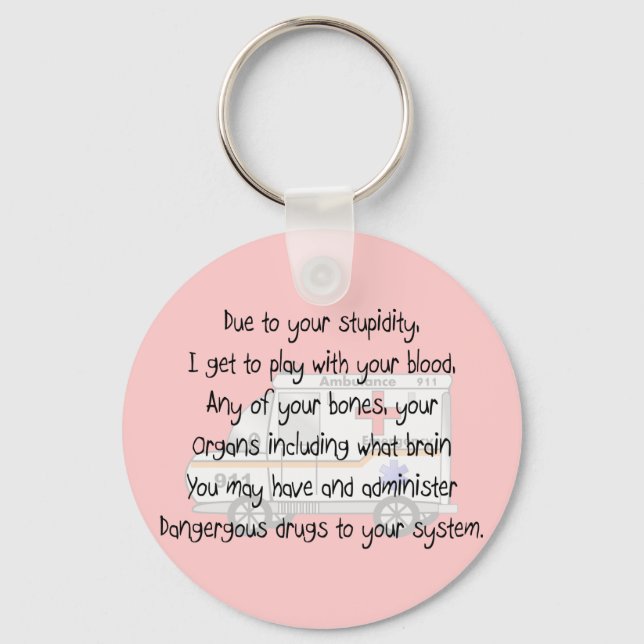 Paramedic Gifts For Men & Women Key Ring (Front)