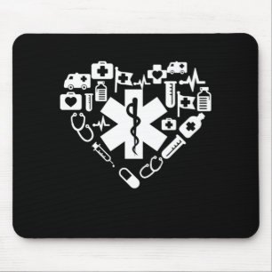 Paramedic Heart Paramedic Caduceus Doctor EMS EMT  Mouse Mat