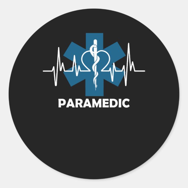 Paramedic Heartbeat Classic Round Sticker (Front)