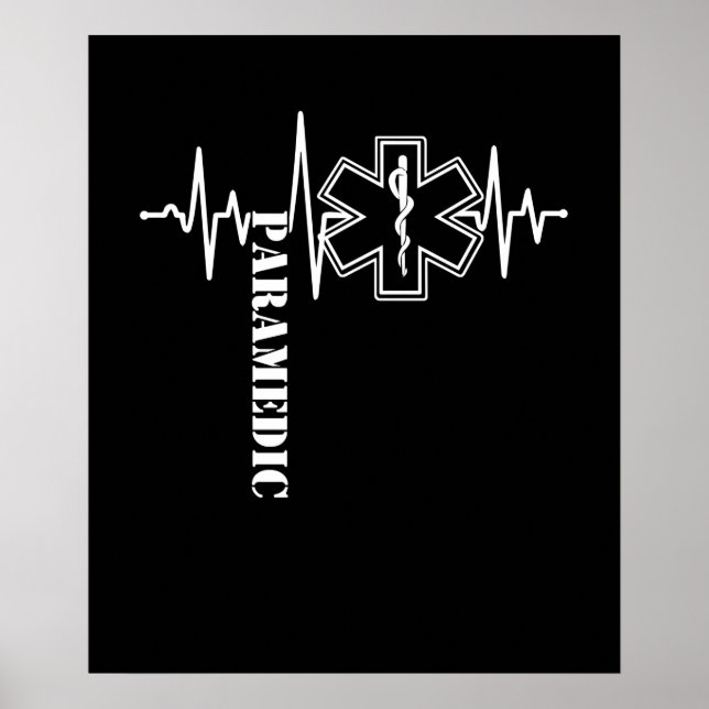 Paramedic Heartbeat Nurse Doctor Poster (Front)