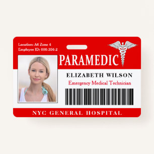Paramedic   Hospital Medical Employee Photo ID ID Badge