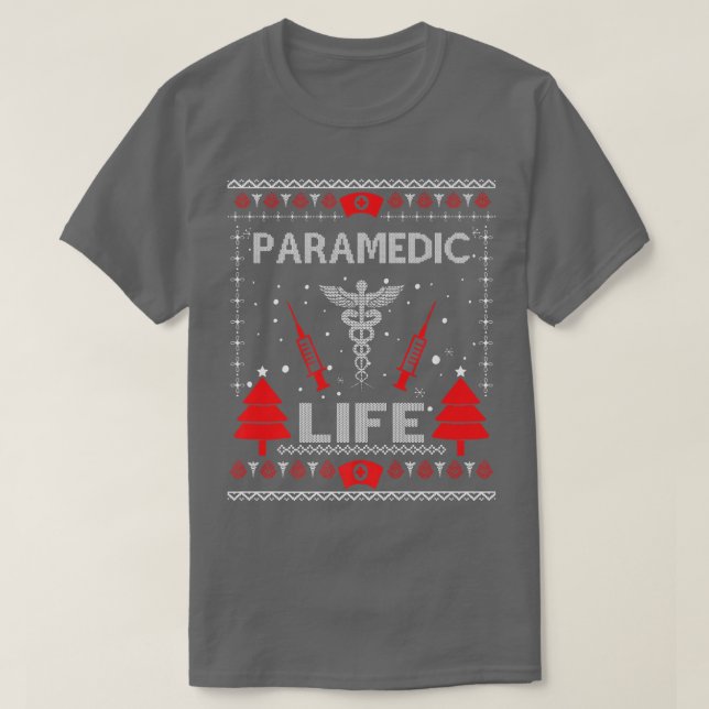 Paramedic Life Ugly Christmas Sweaters Matching Gr (Design Front)