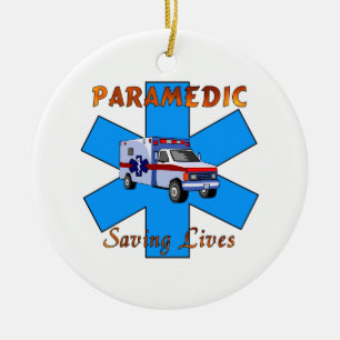 Paramedic Saving Lives Ceramic Tree Decoration