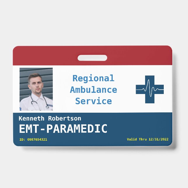 Paramedic Security ID  Badge (Front)