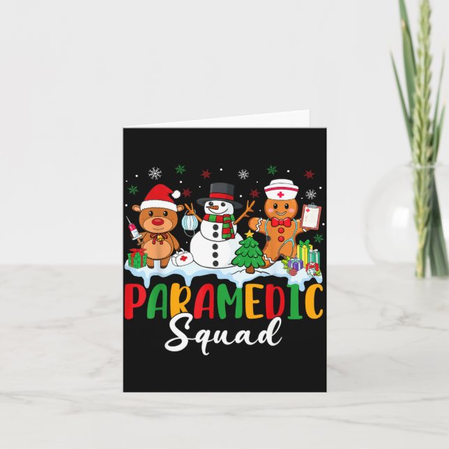 Paramedic Squad Reindeer Snowman Gingerbread Chris Card (Front)