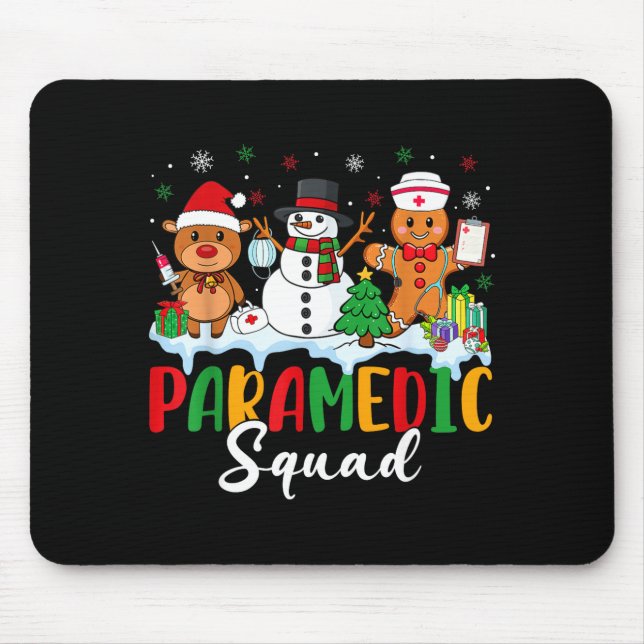 Paramedic Squad Reindeer Snowman Gingerbread Chris Mouse Mat (Front)